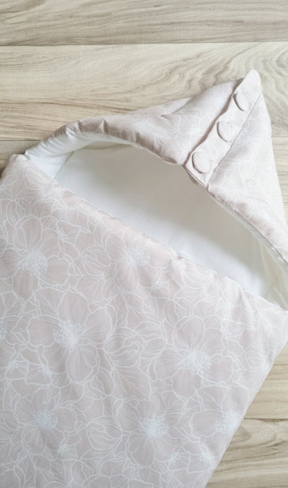 Floral cotton sleepbag peach